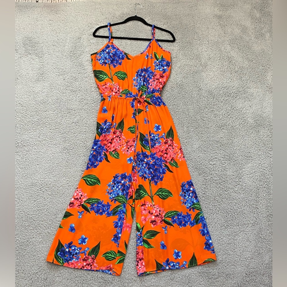Show me Your Mumu Rosarita jumpsuit floral Bahama Bloom multicolor XS orange red